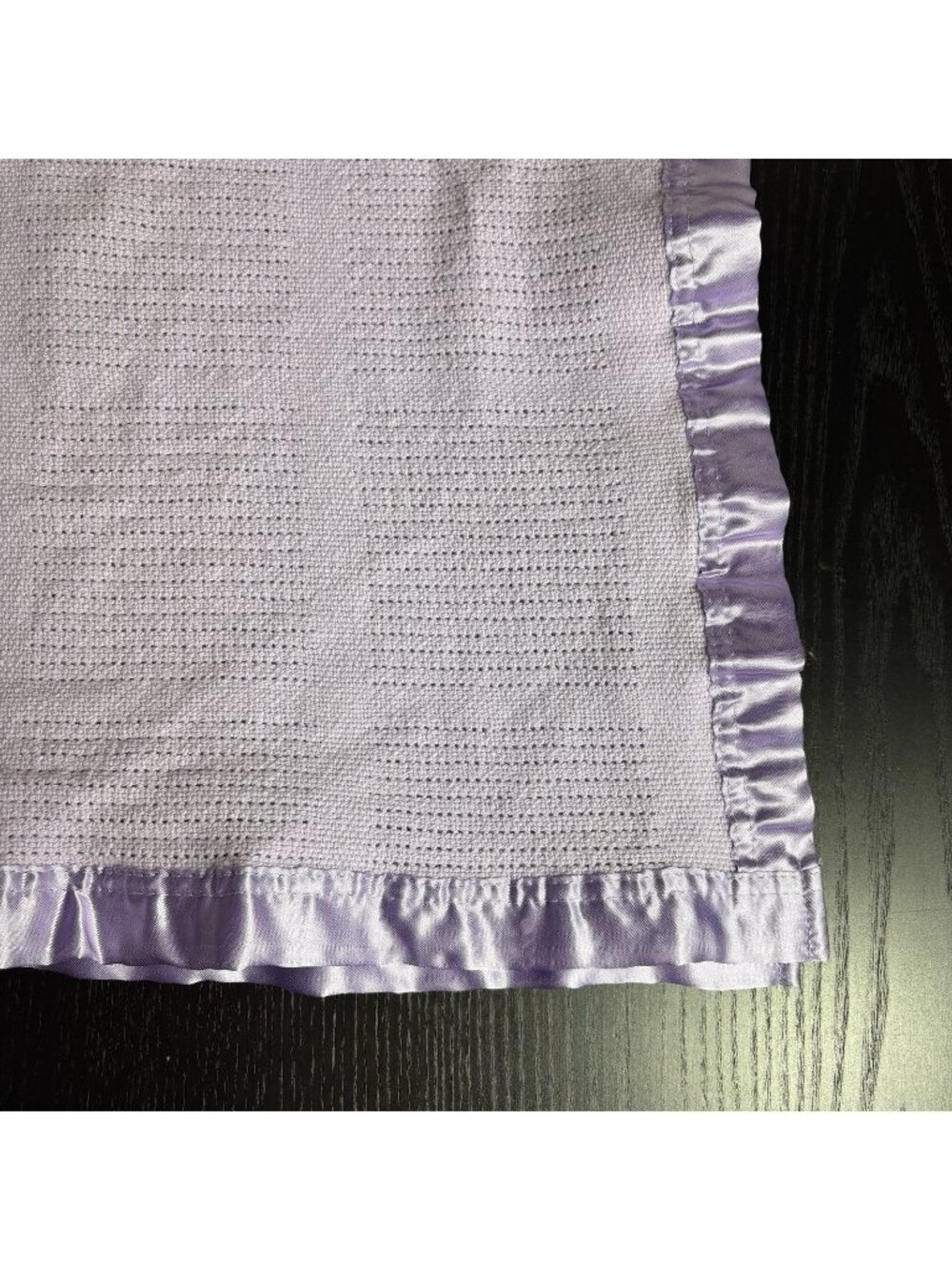 Purple Vintage Style Cotton Woven Baby Blanket with Satin Trim/Binding Unbranded